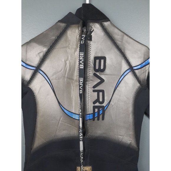 BARE Scuba Wet Suit Mens Size M 2/2 mm Short Power Stretch Black & Metallic Grey - Picture 7 of 12